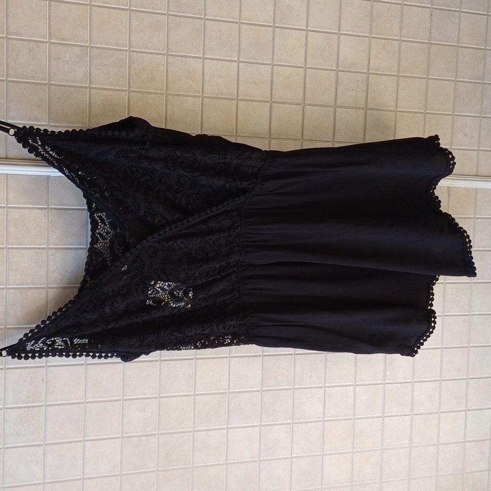 Streetwear Black Lacy Romper
